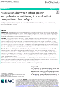 Cover page: Associations between infant growth and pubertal onset timing in a multiethnic prospective cohort of girls