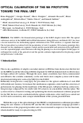 Cover page: Optical calibration of the M4 prototype toward the final unit