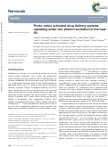 Cover page: Photo-redox activated drug delivery systems operating under two photon excitation in the near-IR