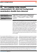 Cover page: Ba+2 ion trapping using organic submonolayer for ultra-low background neutrinoless double beta detector