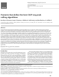 Cover page: Features that define the best ChIP-seq peak calling algorithms