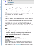 Cover page: Systematic Error Removal Using Random Forest for Normalizing Large-Scale Untargeted Lipidomics Data