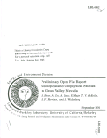 Cover page: Preliminary Open File Report: Geological and Geophysical Studies in Grass Valley, 
Nevada