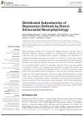 Cover page: Distributed Subnetworks of Depression Defined by Direct Intracranial Neurophysiology.