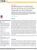 Cover page: Misunderstanding of Front-Of-Package Nutrition Information on US Food Products.