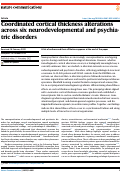 Cover page: Coordinated cortical thickness alterations across six neurodevelopmental and psychiatric disorders