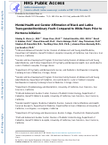 Cover page: Mental Health and Gender Affirmation of Black and Latine Transgender/Nonbinary Youth Compared to White Peers Prior to Hormone Initiation