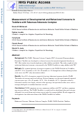 Cover page: Measurement of Developmental and Behavioral Concerns in Toddlers With Tuberous Sclerosis Complex.