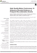 Cover page: High Quality Maize Centromere 10 Sequence Reveals Evidence of Frequent Recombination Events