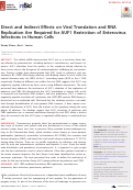 Cover page: Direct and Indirect Effects on Viral Translation and RNA Replication Are Required for AUF1 Restriction of Enterovirus Infections in Human Cells