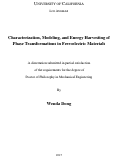 Cover page: Characterization, Modeling, and Energy Harvesting of Phase Transformations in Ferroelectric Materials