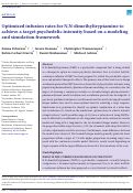 Cover page: Optimized infusion rates for N,N-dimethyltryptamine to achieve a target psychedelic intensity based on a modeling and simulation framework.