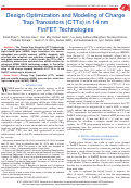 Cover page: Design Optimization and Modeling of Charge Trap Transistors (CTTs) in 14 nm FinFET Technologies