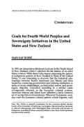 Cover page: Goals for Fourth World Peoples and Sovereignty Initiatives in the United States and New Zealand