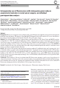 Cover page: Intraoperative use of fluorescence with indocyanine green reduces anastomotic leak rates in rectal cancer surgery: an individual participant data analysis