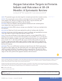 Cover page: Oxygen Saturation Targets in Preterm Infants and Outcomes at 18–24 Months: A Systematic Review