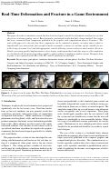 Cover page: Real-Time Deformation and Fracture in a Game Environment