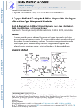 Cover page: A Copper-Mediated Conjugate Addition Approach to Analogues of Aconitine-Type Diterpenoid Alkaloids