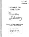 Cover page: SYNTHESIS AND RADIATION DECOMPOSITION