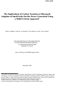 Cover page: The implications of carbon taxation on microgrid adoption of 
small-scale on-site power generation using a multi-criteria approach