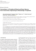 Cover page: Concordance of Peripheral Blood and Bone Marrow Next-Generation Sequencing in Hematologic Neoplasms