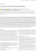 Cover page: Actions of Steroids: New Neurotransmitters