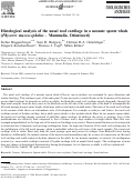 Cover page: Histological analysis of the nasal roof cartilage in a neonate sperm whale (Physeter macrocephalus - Mammalia, Odontoceti)