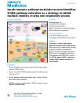 Cover page: Innate immune pathway modulator screen identifies STING pathway activation as a strategy to inhibit multiple families of arbo and respiratory viruses