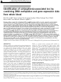 Cover page: Identification of schizophrenia-associated loci by combining DNA methylation and gene expression data from whole blood