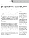 Cover page: Prevalence and Patterns of Environmental Tobacco Smoke Exposures among California Teachers