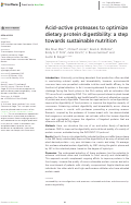 Cover page: Acid-active proteases to optimize dietary protein digestibility: a step towards sustainable nutrition.