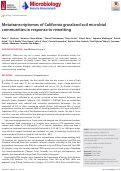 Cover page: Metatranscriptomes of California grassland soil microbial communities in response to rewetting.