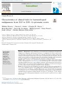 Cover page: Characteristics of clinical trials for haematological malignancies from 2015 to 2020: A systematic review