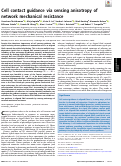 Cover page: Cell contact guidance via sensing anisotropy of network mechanical resistance