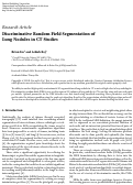 Cover page: Discriminative Random Field Segmentation of Lung Nodules in CT Studies