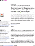 Cover page: Association of anxiety and depressive symptoms with C-reactive protein in diverse Latinos: Results from the Hispanic Community Health Study/Study of Latinos (HCHS/SOL).