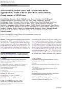 Cover page: Associations of prostate cancer risk variants with disease aggressiveness: results of the NCI-SPORE Genetics Working Group analysis of 18,343 cases