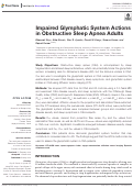 Cover page: Impaired Glymphatic System Actions in Obstructive Sleep Apnea Adults