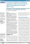 Cover page: Outcomes of Medicare beneficiaries hospitalised with transient ischaemic attack and stratification using the ABCD2 score