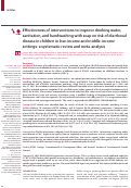 Cover page: Effectiveness of interventions to improve drinking water, sanitation, and handwashing with soap on risk of diarrhoeal disease in children in low-income and middle-income settings: a systematic review and meta-analysis.