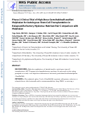 Cover page: High-dose gemcitabine, busulfan, and melphalan for autologous stem-cell transplant in patients with relapsed or refractory myeloma: a phase 2 trial and matched-pair comparison with melphalan