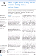 Cover page: Short Graphic Values History Tool for decision making during serious illness