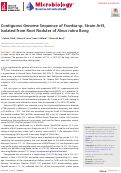 Cover page: Contiguous Genome Sequence of Frankia sp. Strain ArI3, Isolated from Root Nodules of Alnus rubra Bong