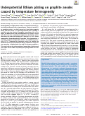 Cover page: Underpotential lithium plating on graphite anodes caused by temperature heterogeneity.