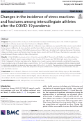 Cover page: Changes in the incidence of stress reactions and fractures among intercollegiate athletes after the COVID-19 pandemic