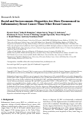 Cover page: Racial and Socioeconomic Disparities Are More Pronounced in Inflammatory Breast Cancer Than Other Breast Cancers