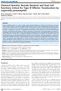 Cover page: Chemical Genetics Reveals Bacterial and Host Cell Functions Critical for Type IV Effector Translocation by Legionella pneumophila