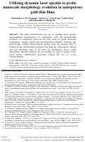 Cover page: Utilizing dynamic laser speckle to probe nanoscale morphology evolution in nanoporous gold thin films