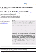 Cover page: A 22-year single institution review of 119 cases of salivary duct carcinoma.