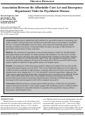 Cover page: Association Between the Affordable Care Act and Emergency Department Visits for Psychiatric Disease